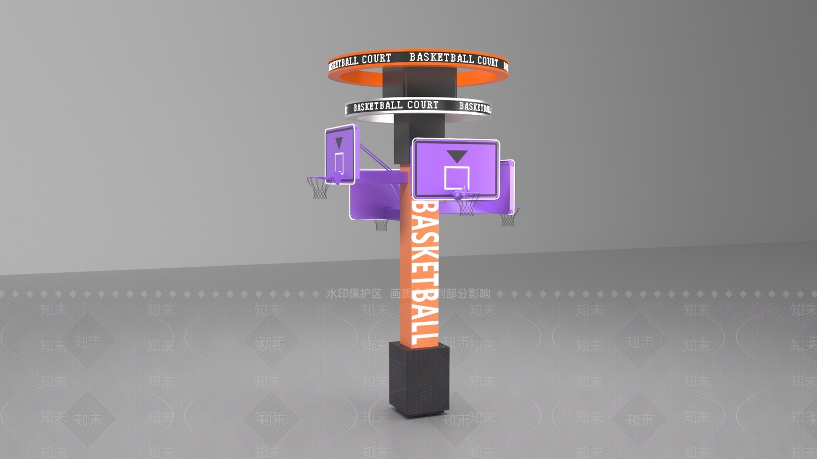 现代篮球框运动美陈3D模型下载【ID:1152297271】