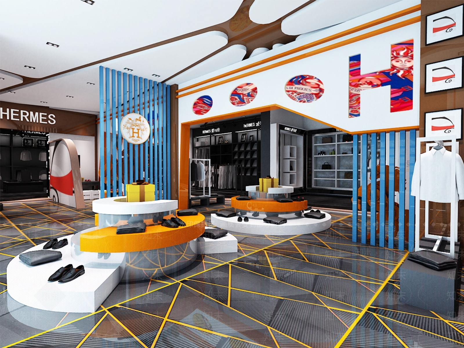现代服装鞋店3D模型下载【ID:1152303200】