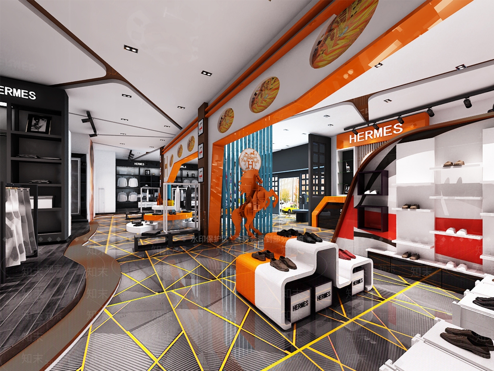 现代服装鞋店3D模型下载【ID:1152303200】