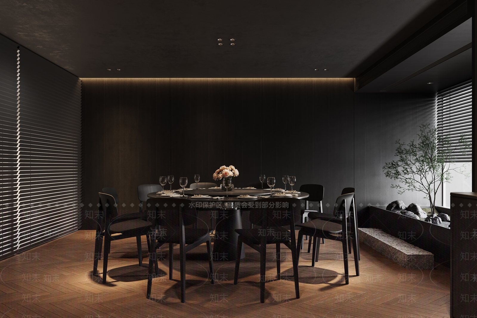现代室内景观3D模型下载【ID:1214280820】