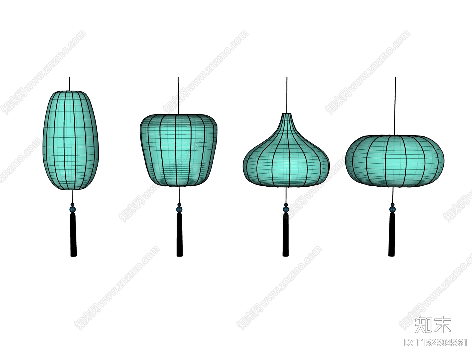新中式灯笼SU模型下载【ID:1152304361】