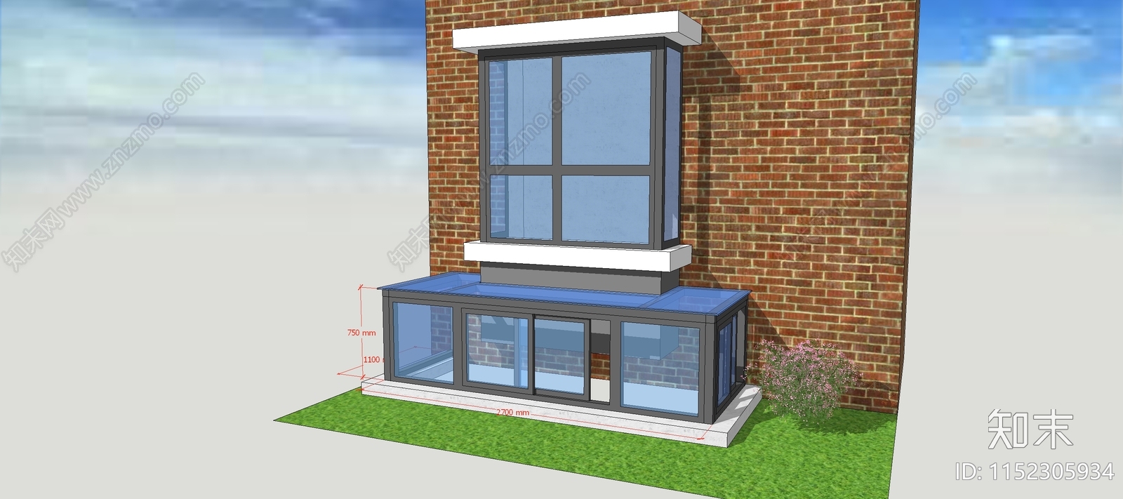 现代阳光房SU模型下载【ID:1152305934】
