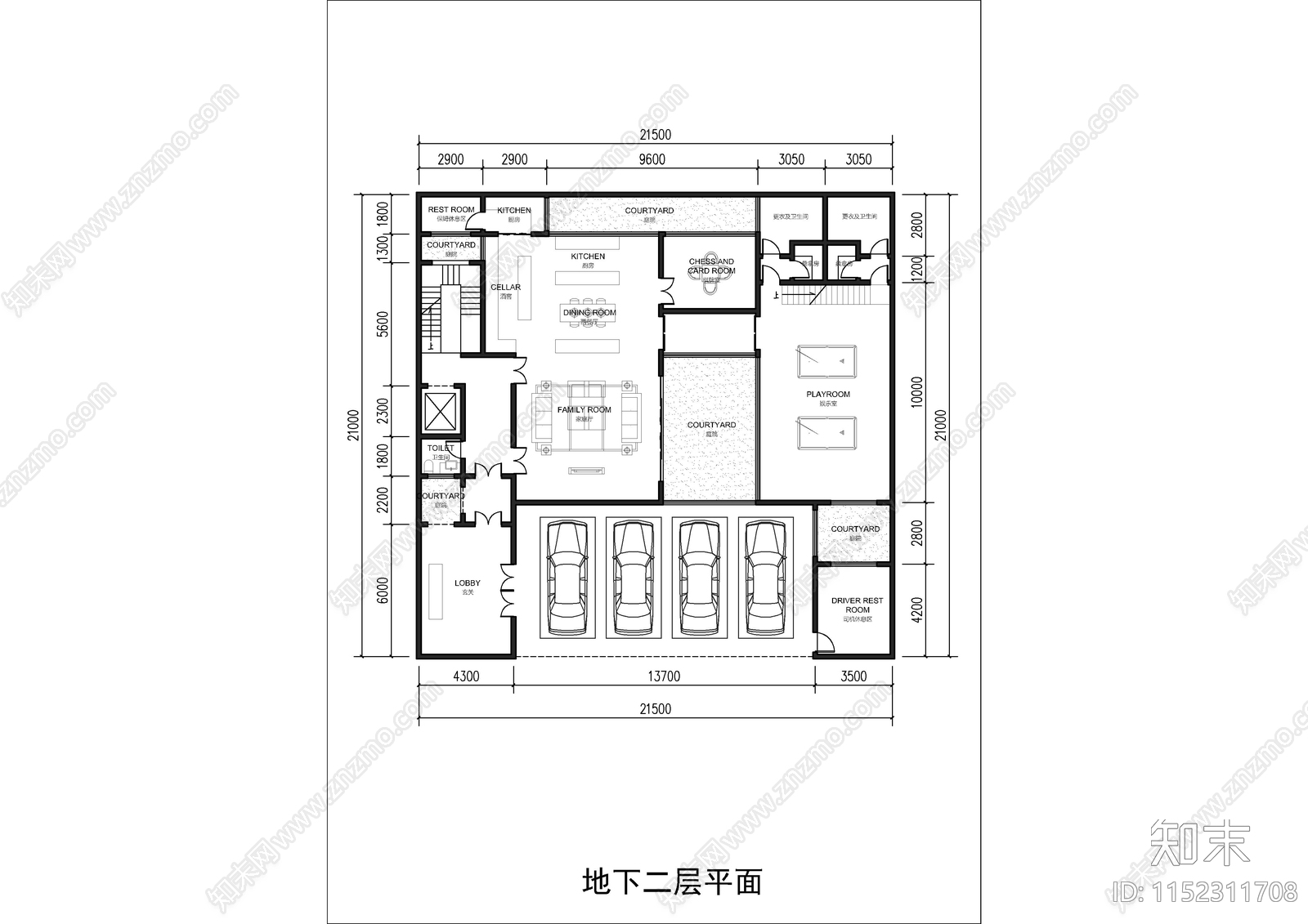 苏州高级合院别墅建筑平面图cad施工图下载【ID:1152311708】