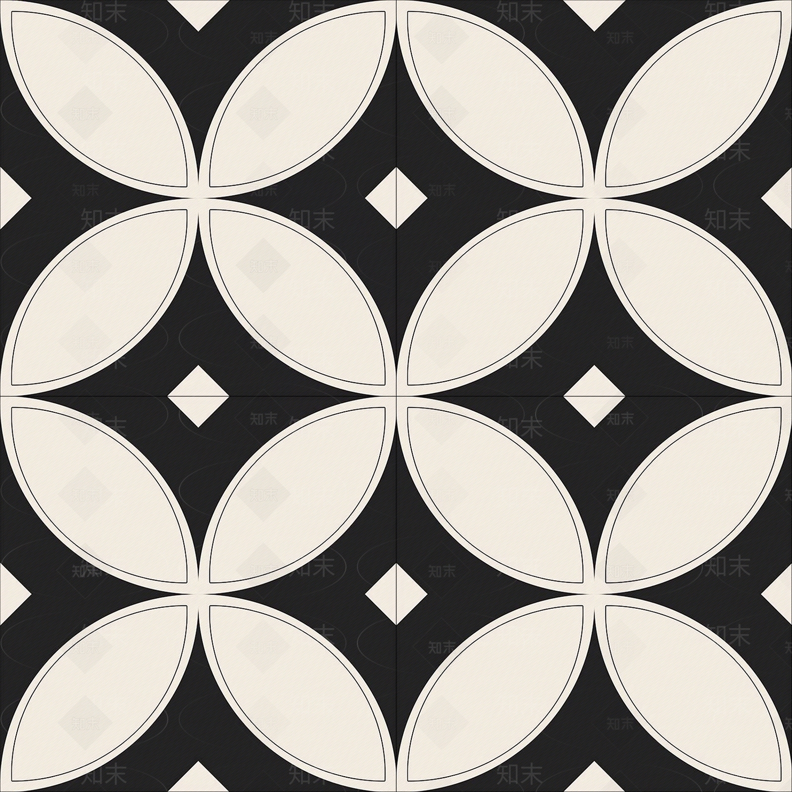 黑白小花砖贴图下载【ID:1152316122】