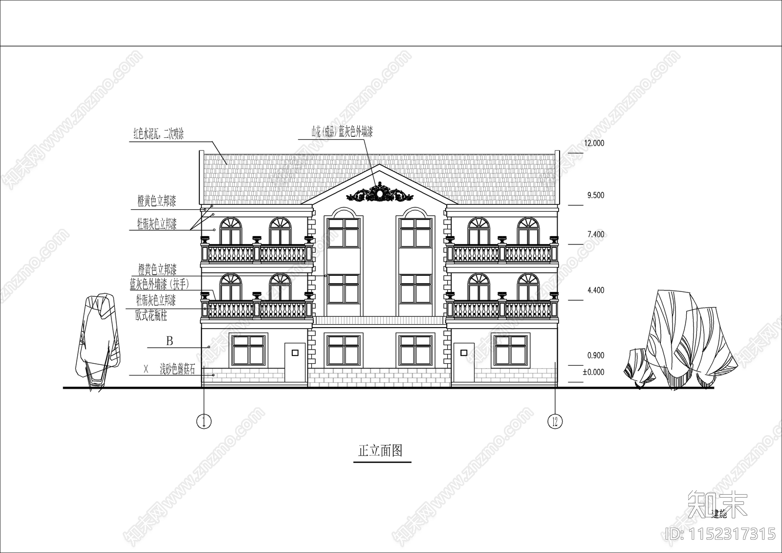 5套社会主义新农村民建筑cad施工图下载【ID:1152317315】