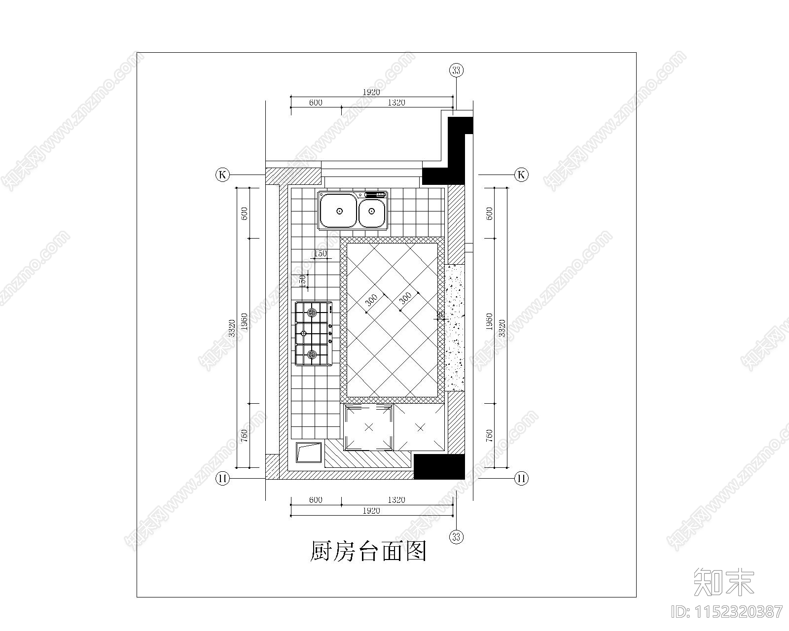 星河湾售楼处厨房室内施工图下载【ID:1152320387】