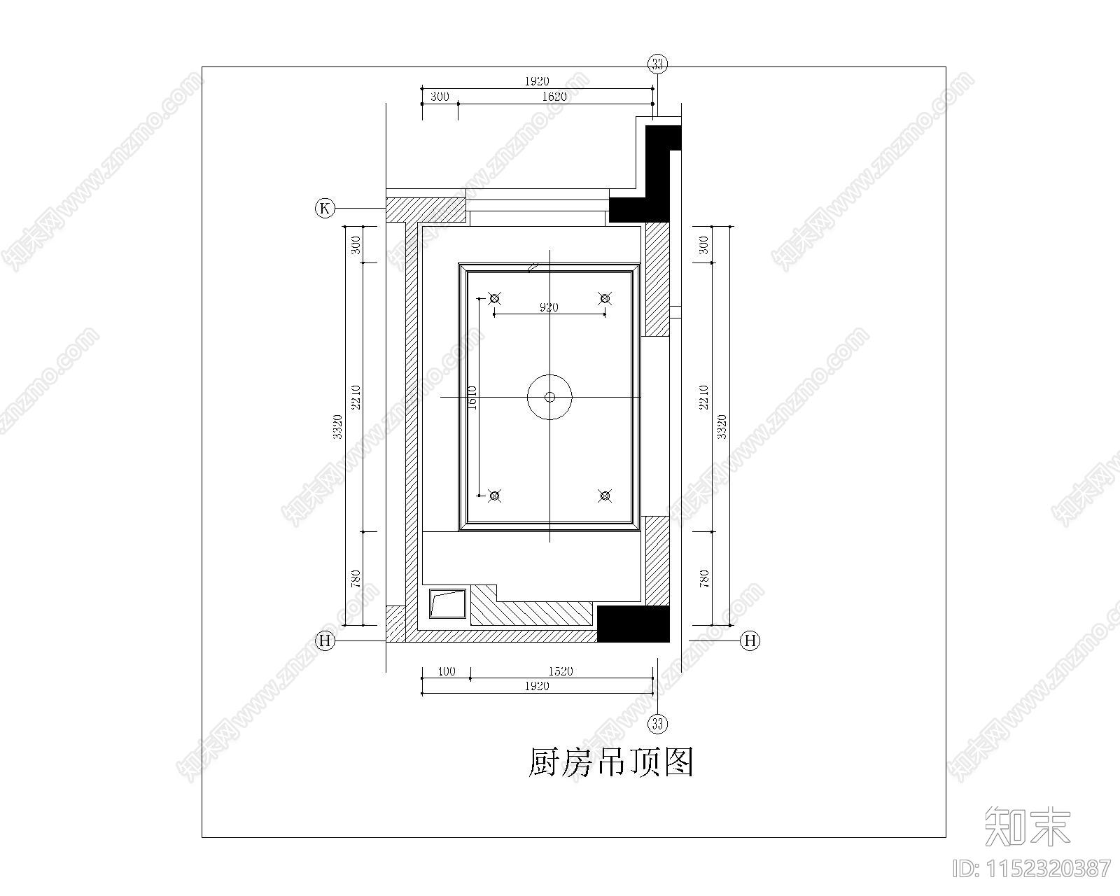 星河湾售楼处厨房室内施工图下载【ID:1152320387】