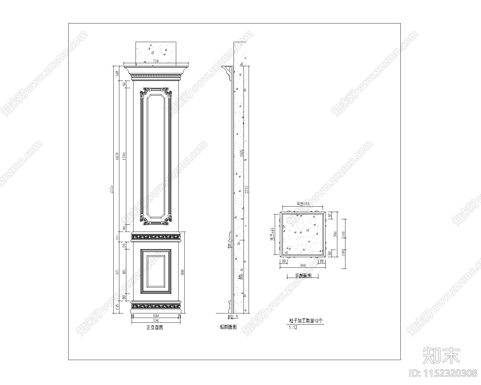 五种包住CA图库cad施工图下载【ID:1152320308】