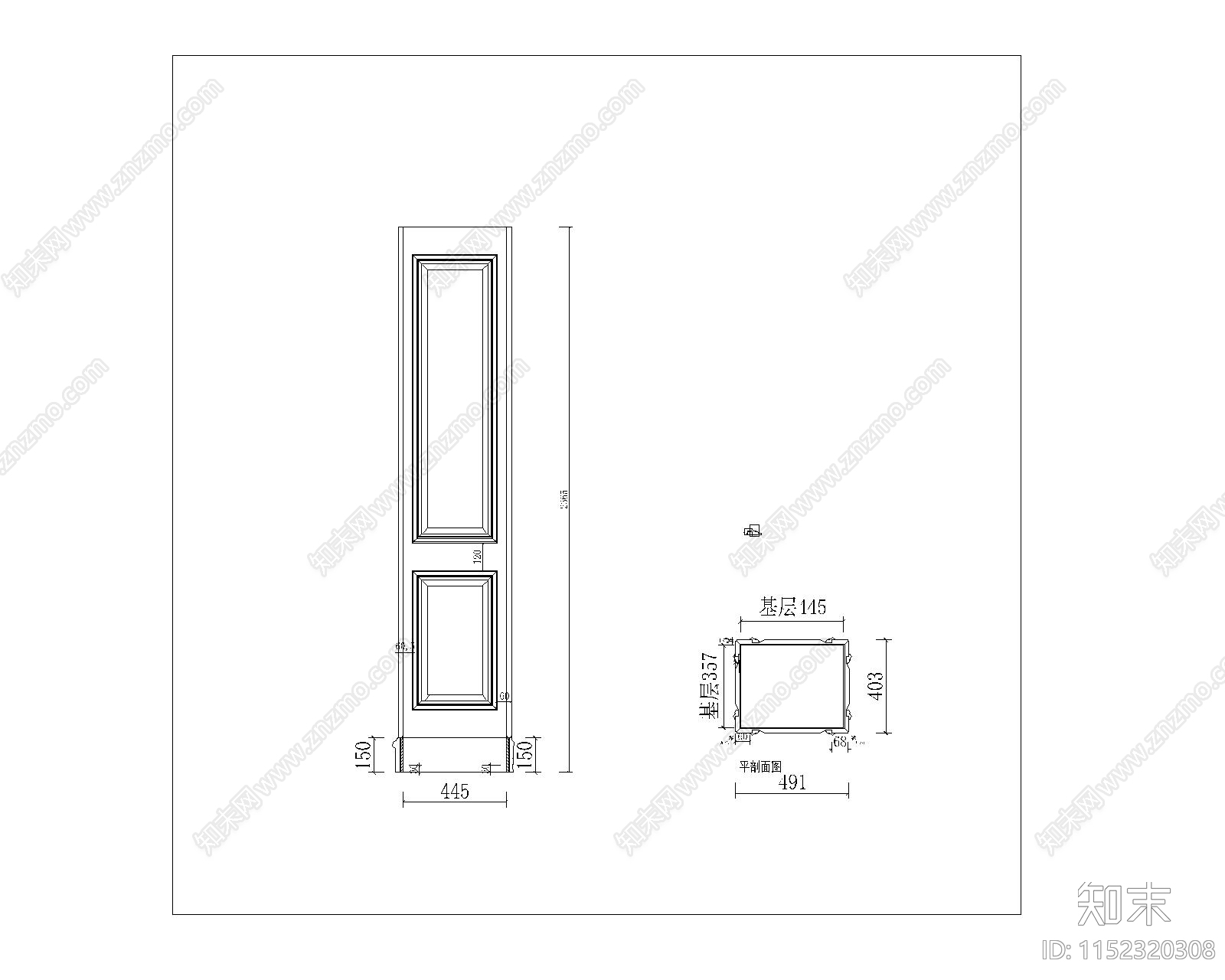 五种包住CA图库cad施工图下载【ID:1152320308】