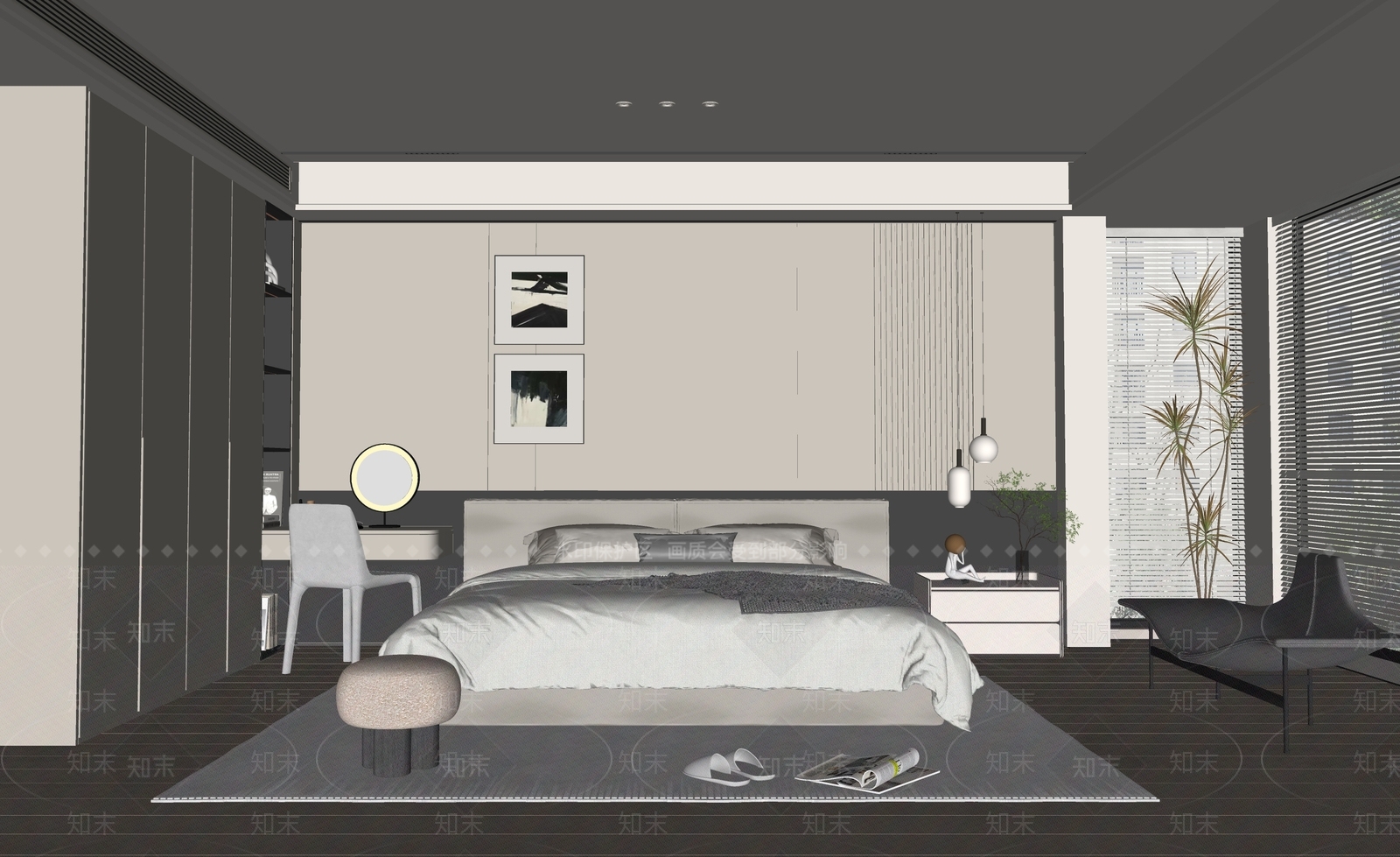 设计感挂画挂画组合SU模型下载【ID:1227555222】