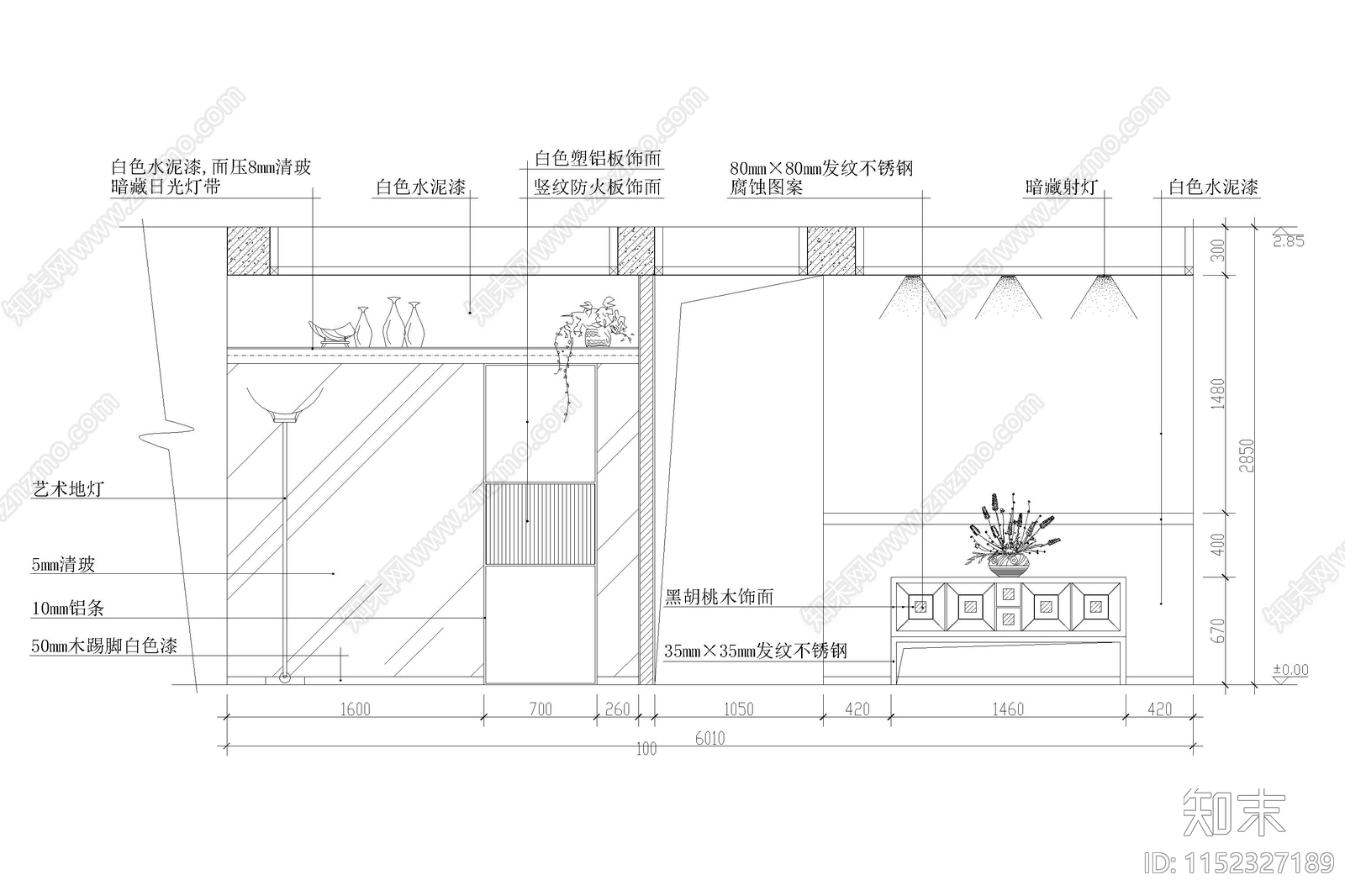 客厅电视背景墙卧室家居装修立面图纸家装设计节点cad施工图下载【ID:1152327189】