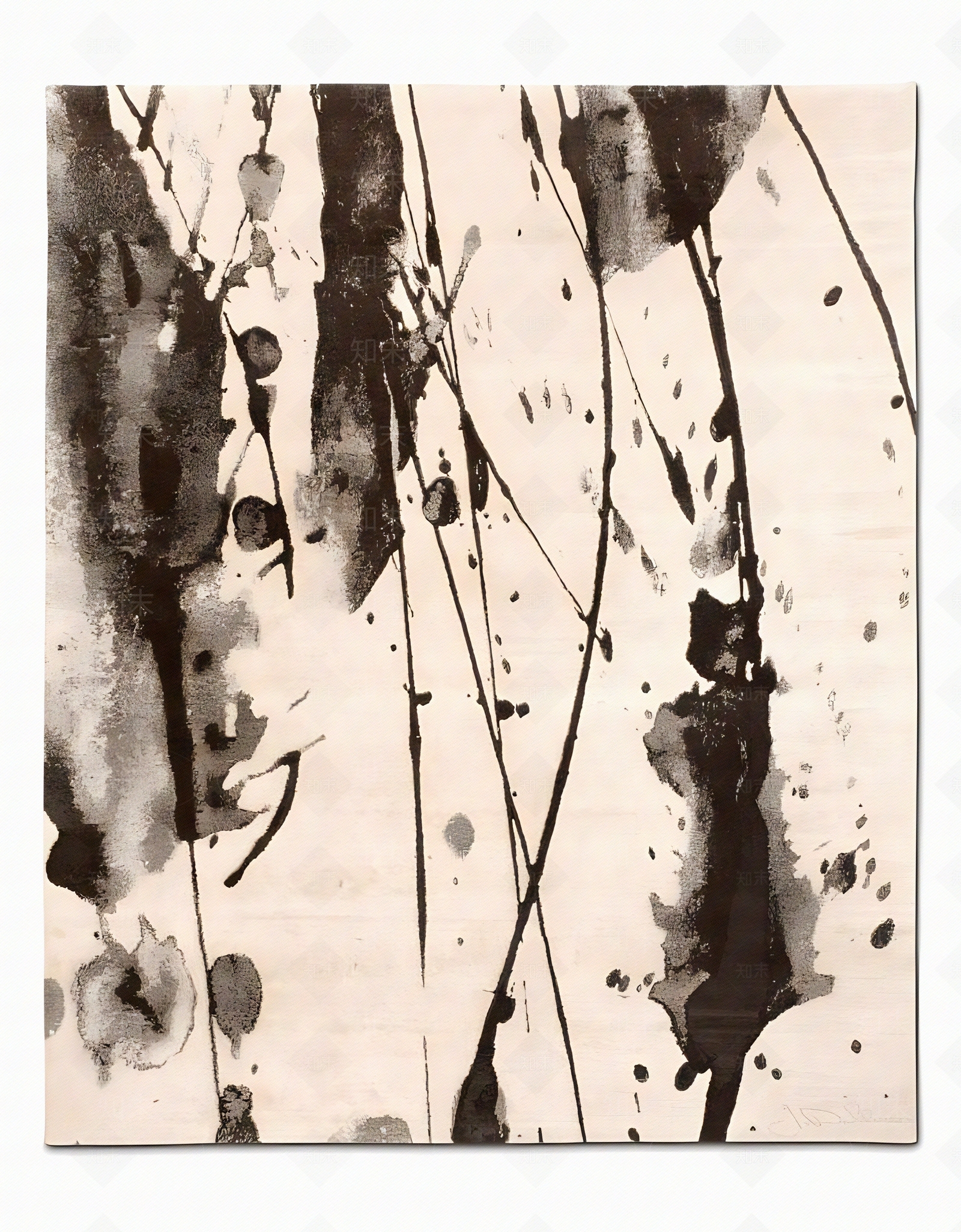 新中式水墨抽象图案地毯贴图下载【ID:1152329533】