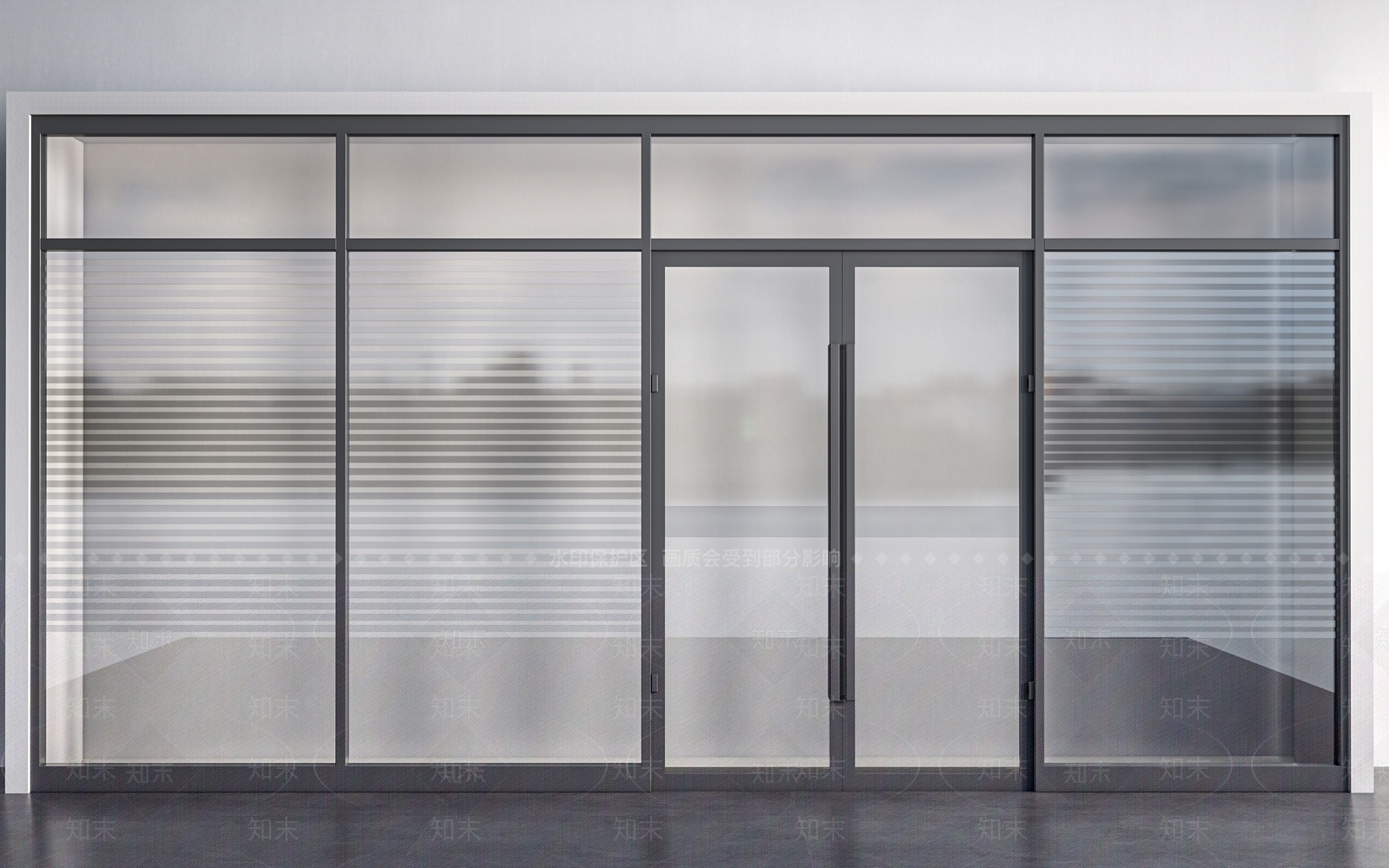 现代办公玻璃隔断3D模型下载【ID:1152335003】