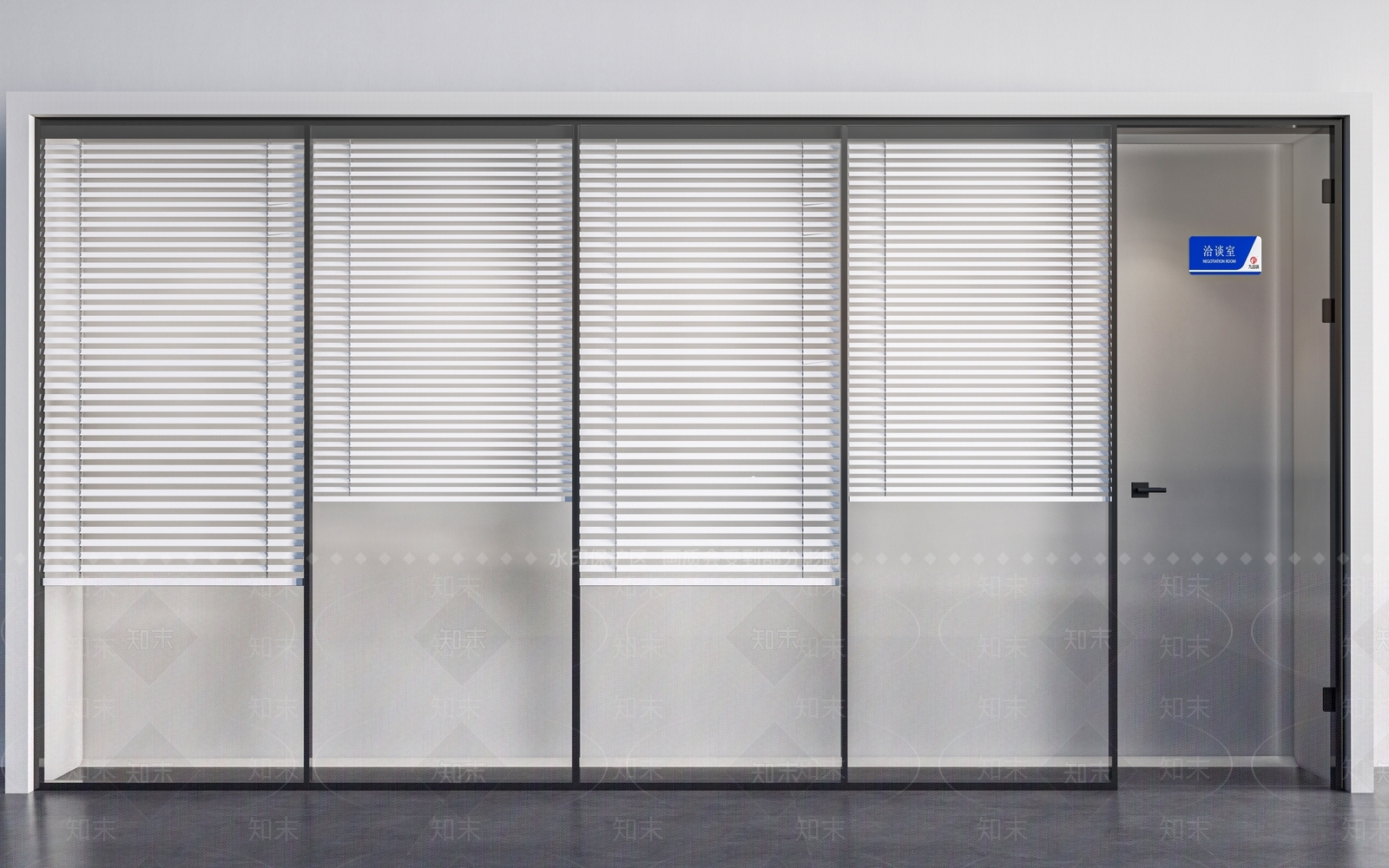 现代办公玻璃隔断3D模型下载【ID:1152335111】