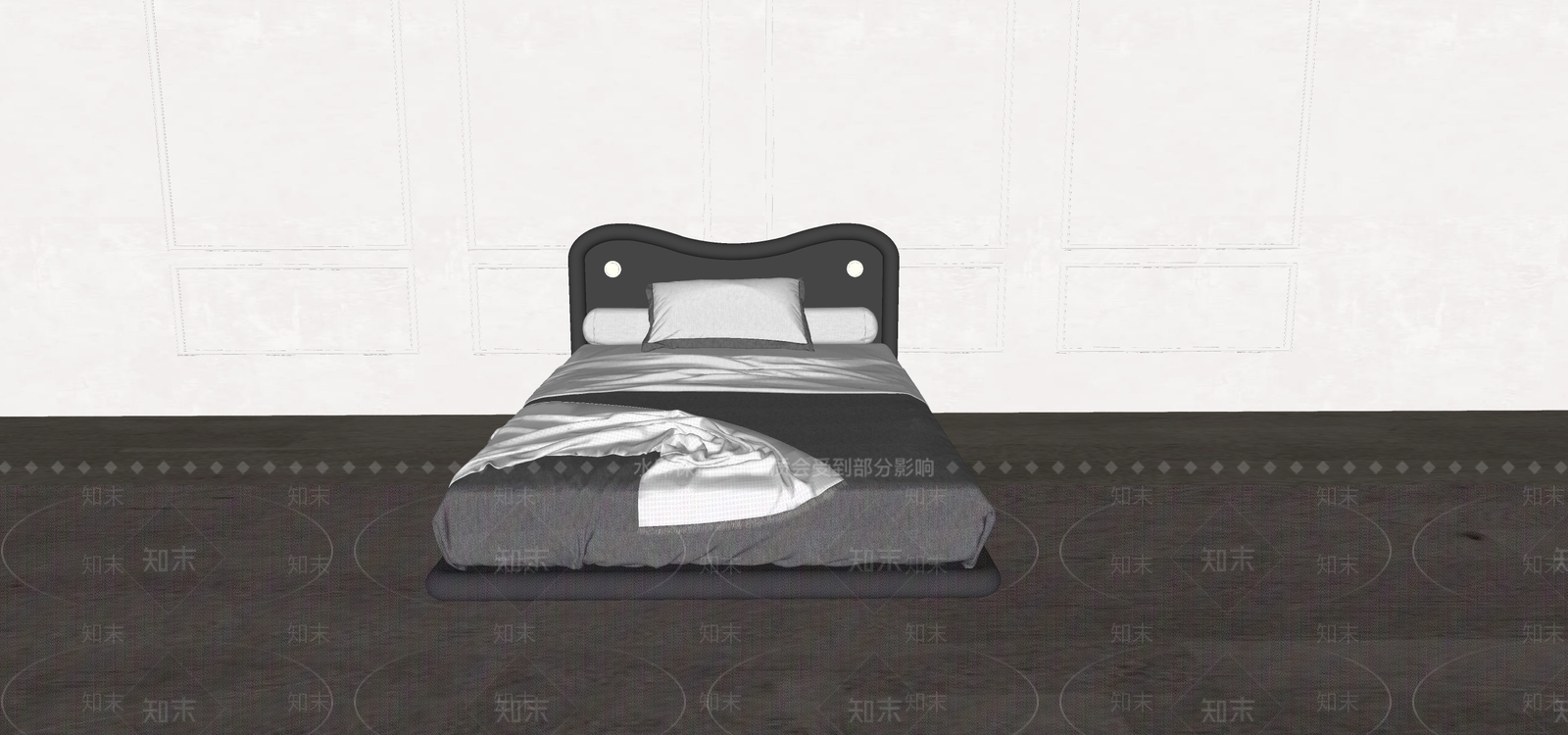 法式简约单人床SU模型下载【ID:1152345499】