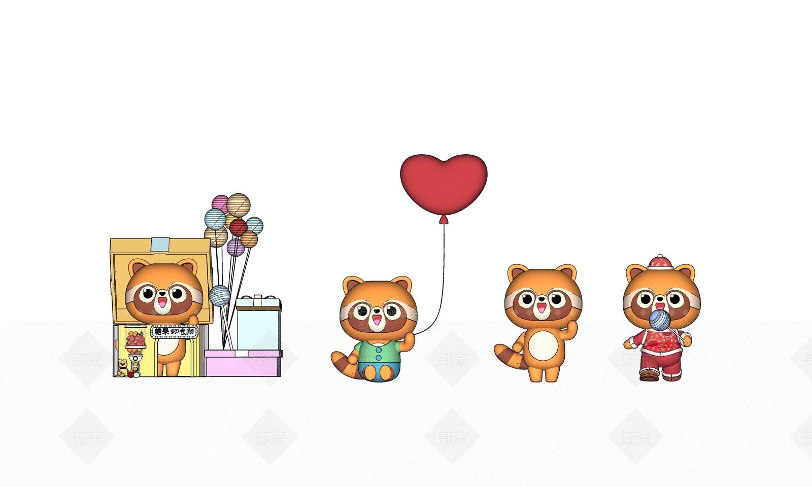 现代动物雕塑小品SU模型下载【ID:1152352071】