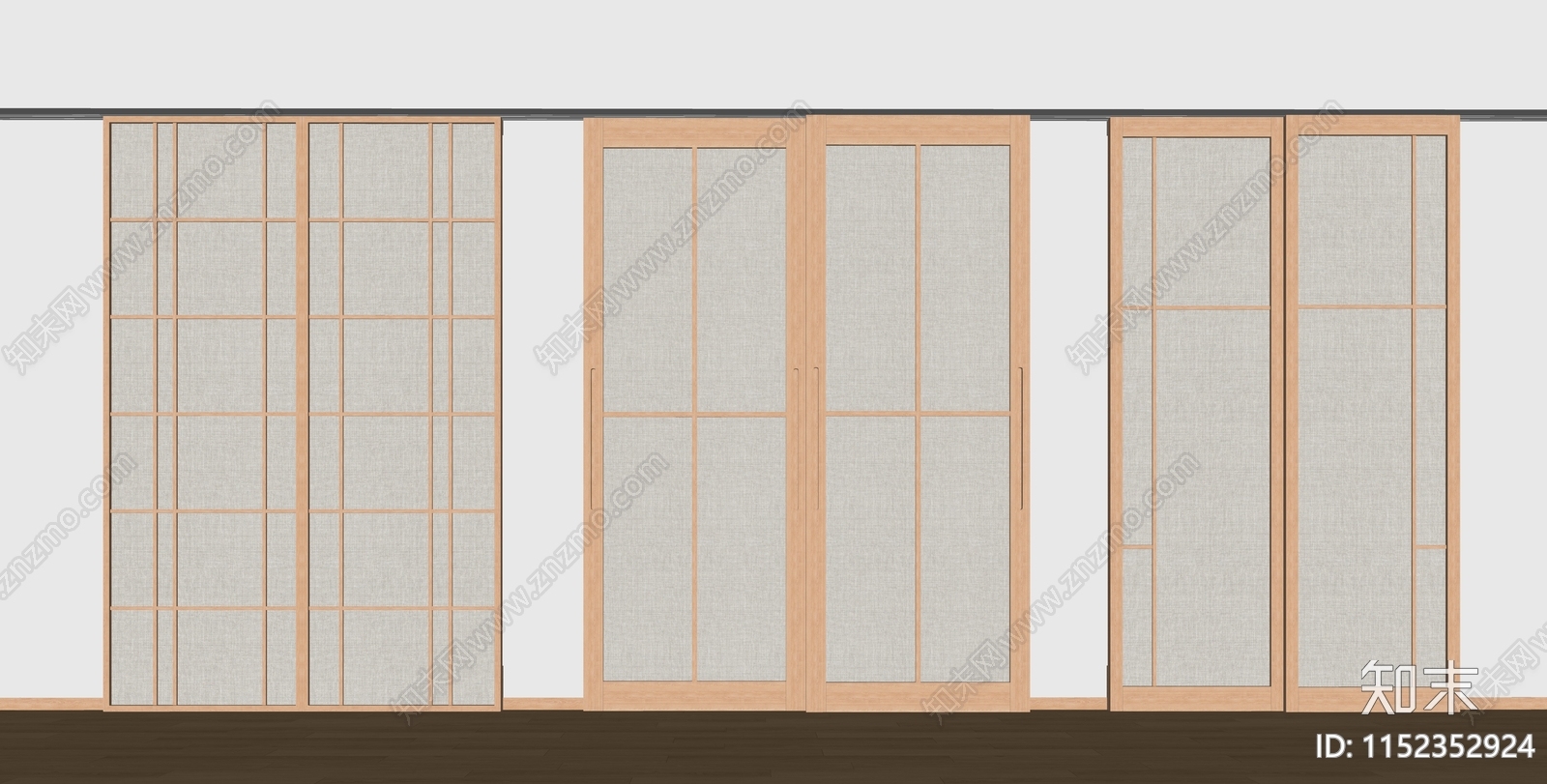 日式推拉门SU模型下载【ID:1152352924】