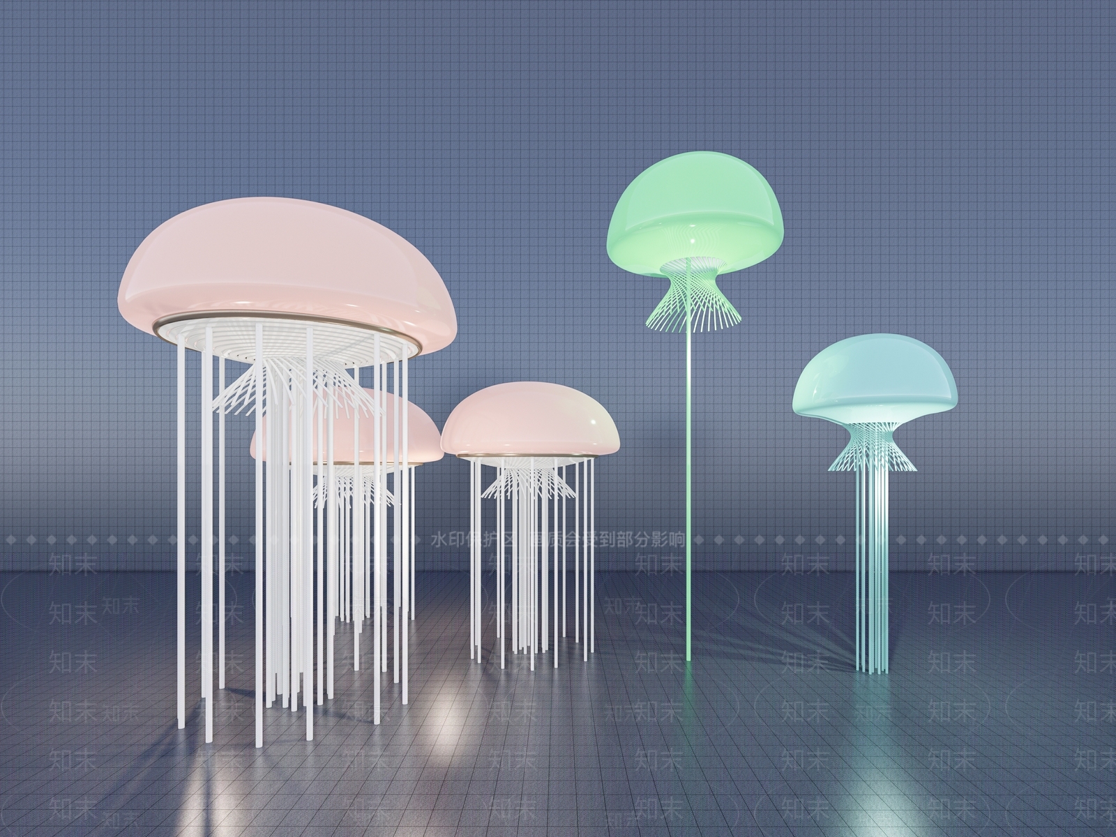 现代发光雕塑小品SU模型下载【ID:1152354758】