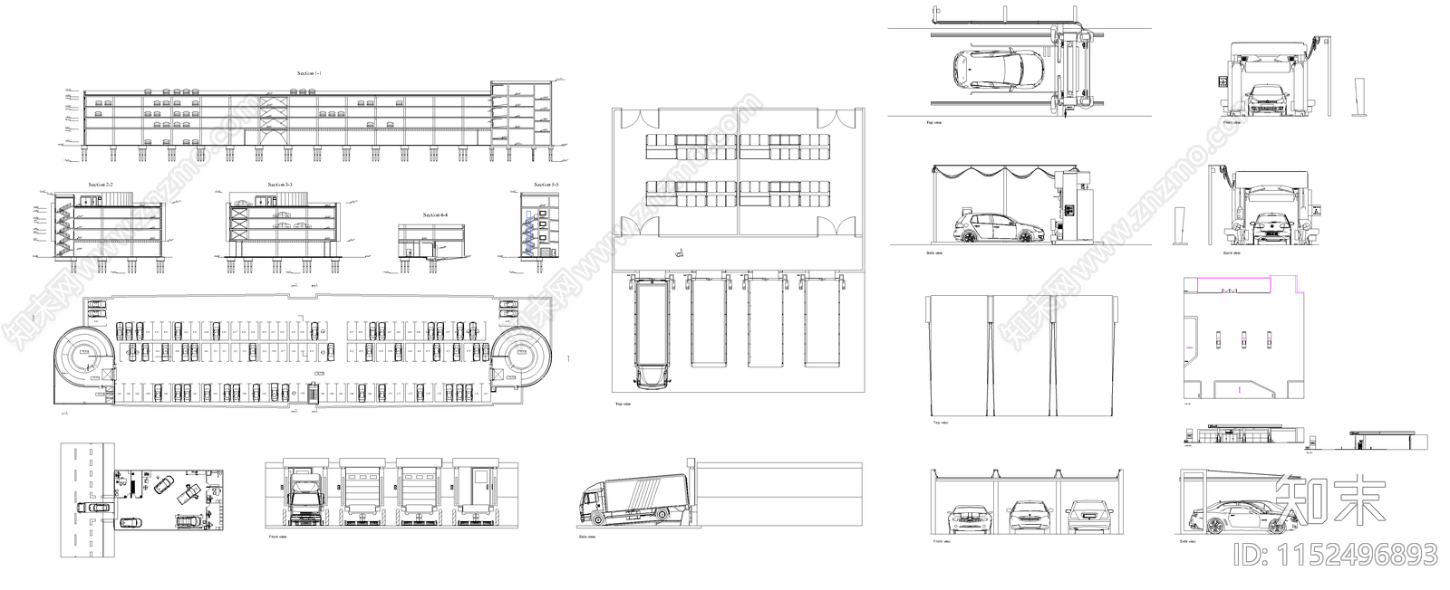 交通建筑图库cad施工图下载【ID:1152496893】