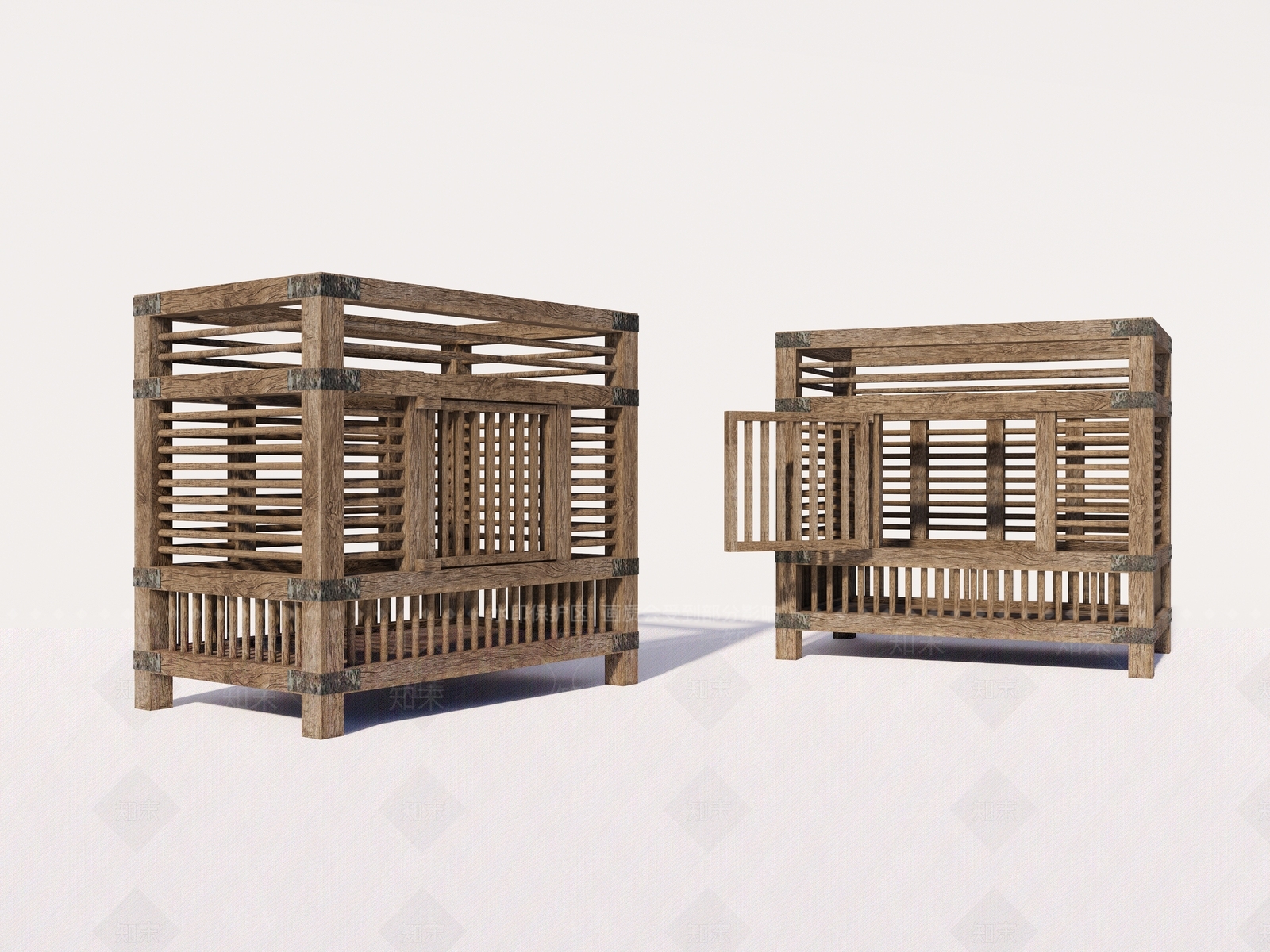 中式旧木柜子SU模型下载【ID:1152360050】