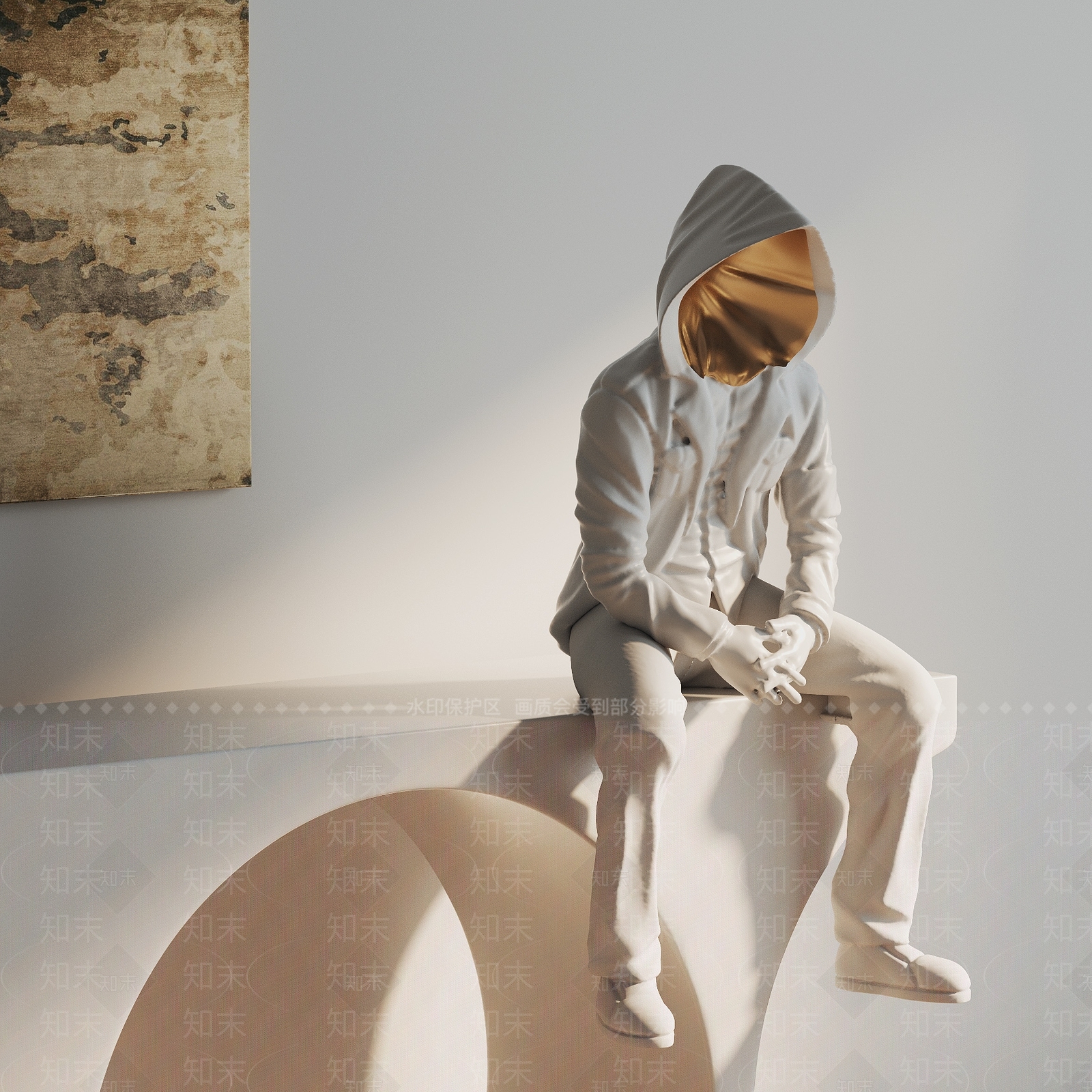 现代人物雕塑摆件3D模型下载【ID:1152362034】