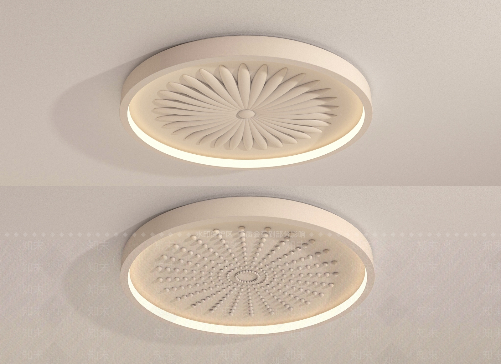 现代浮雕吸顶灯3D模型下载【ID:1152364903】