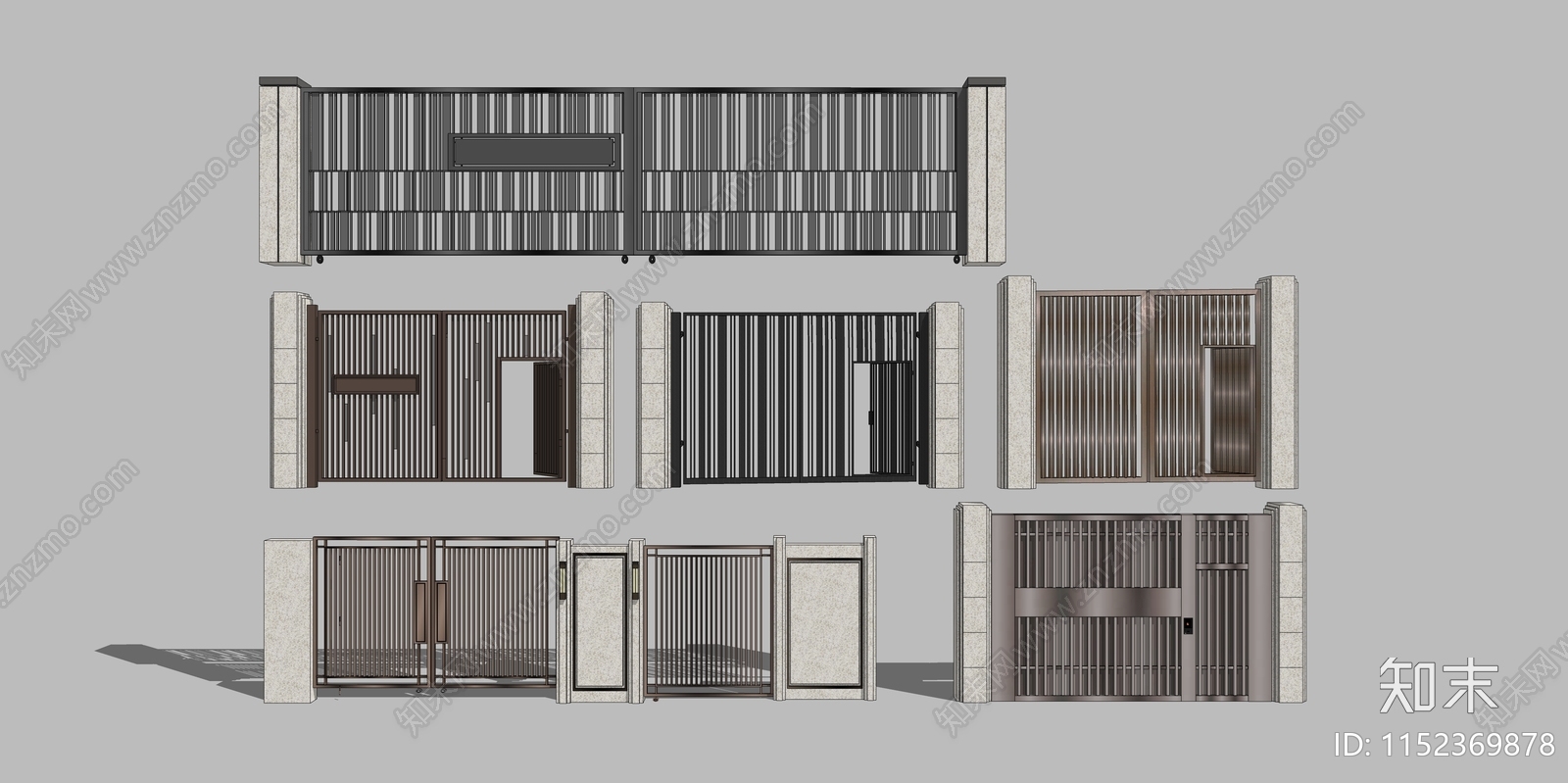 现代庭院门SU模型下载【ID:1152369878】