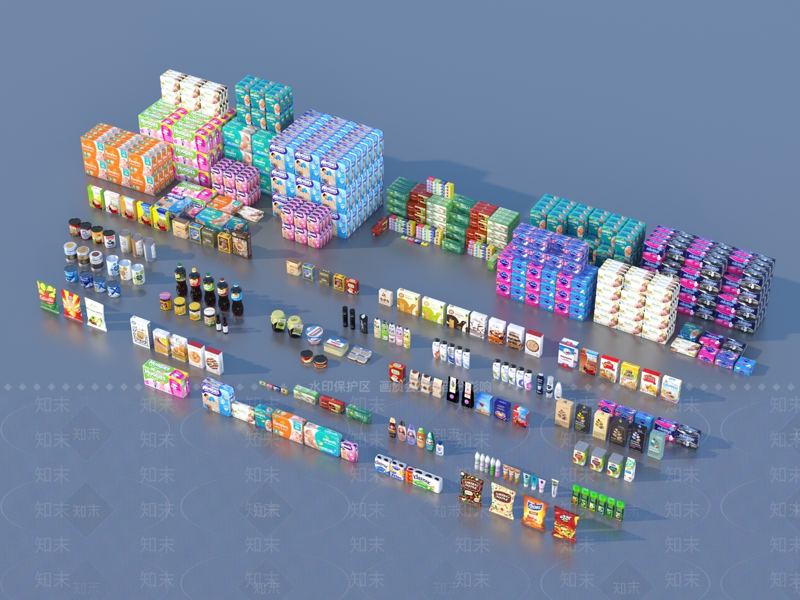 超市商品3D模型下载【ID:1152370429】