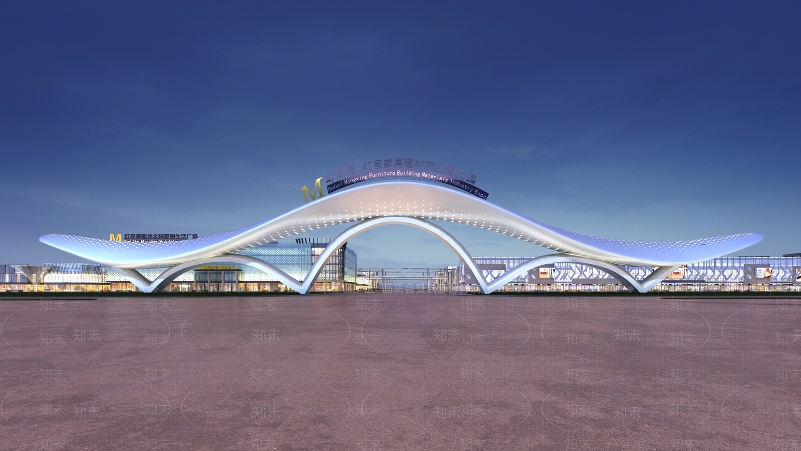 现代入口大门3D模型下载【ID:1152370771】