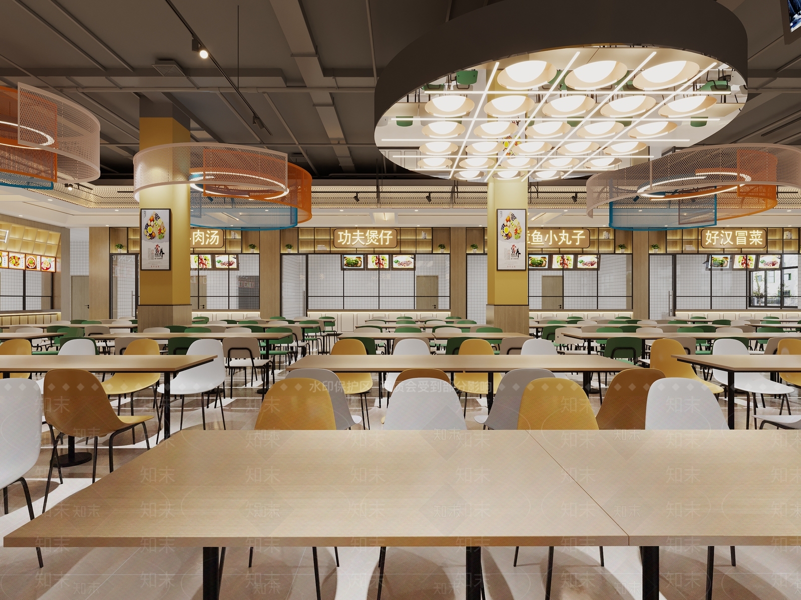 现代食堂3D模型下载【ID:1152374768】