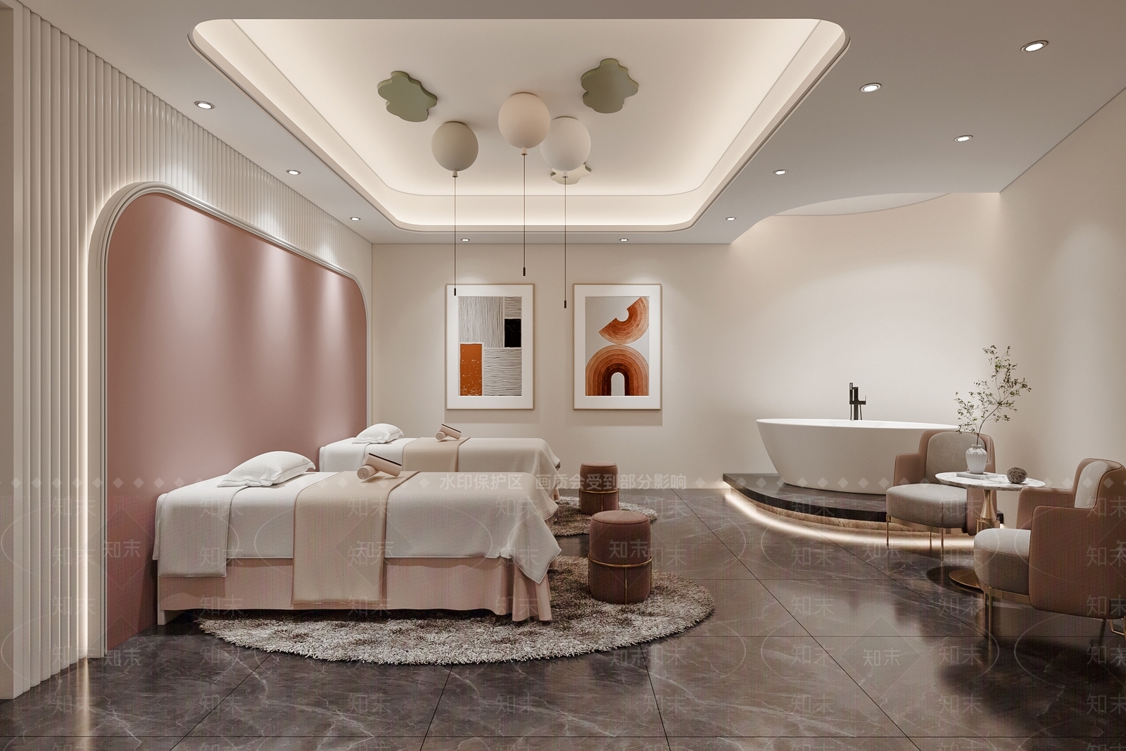 现代美容SPA店3D模型下载【ID:1152377721】