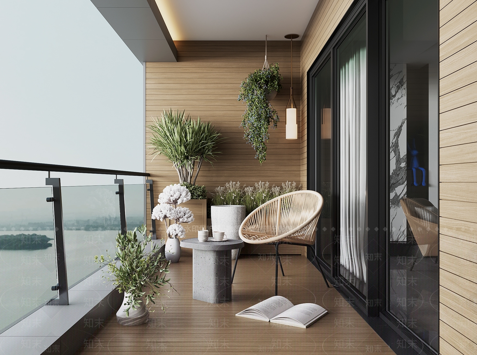 现代家居阳台3D模型下载【ID:1152390529】