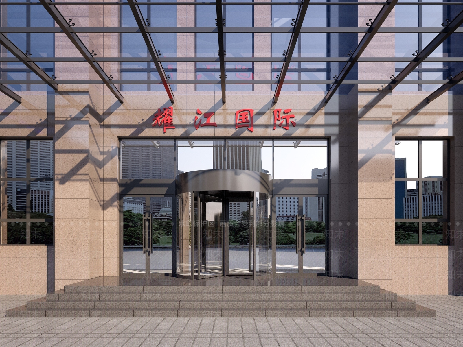 现代玻璃旋转门3D模型下载【ID:1152380223】