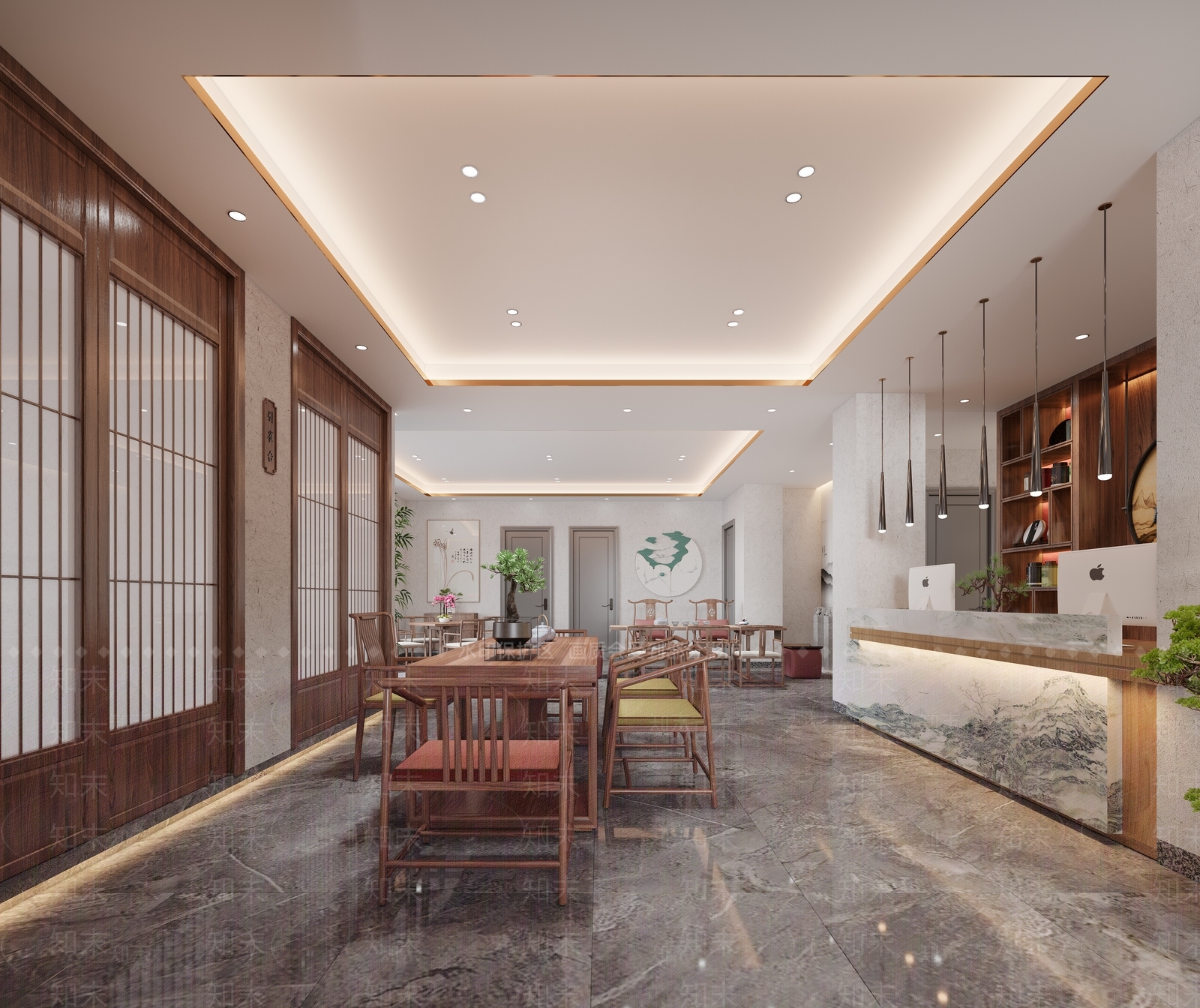 新中式茶馆3D模型下载【ID:1152381359】