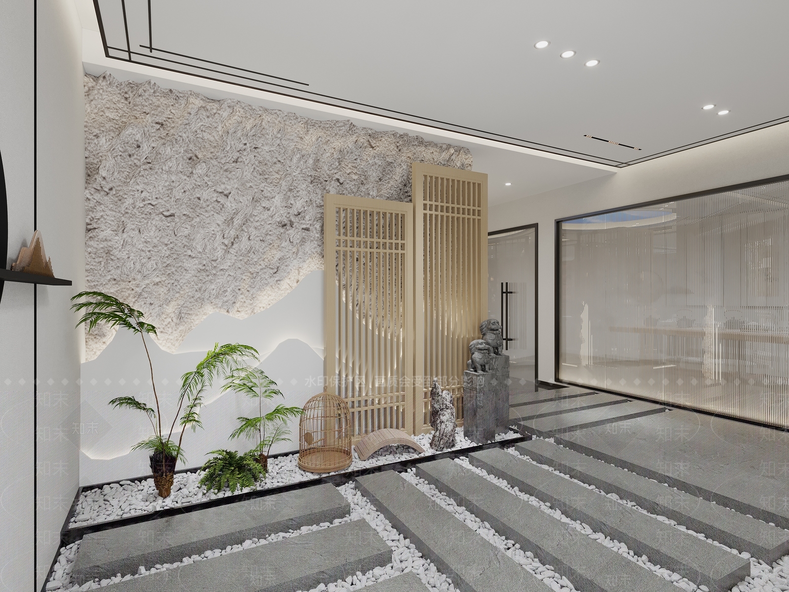 新中式茶馆3D模型下载【ID:1152382377】
