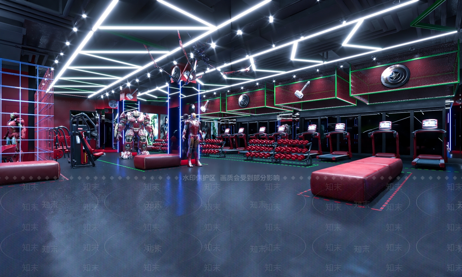 现代健身房3D模型下载【ID:1152383703】