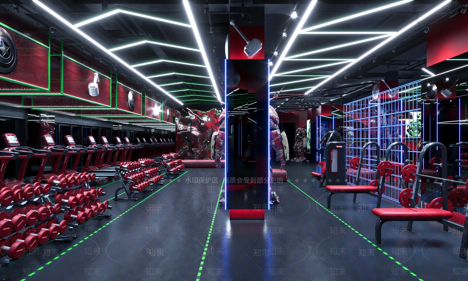 现代健身房3D模型下载【ID:1152383703】