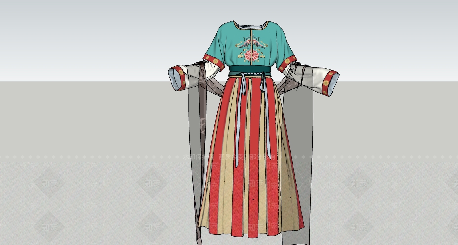 唐代汉服SU模型下载【ID:1152386987】
