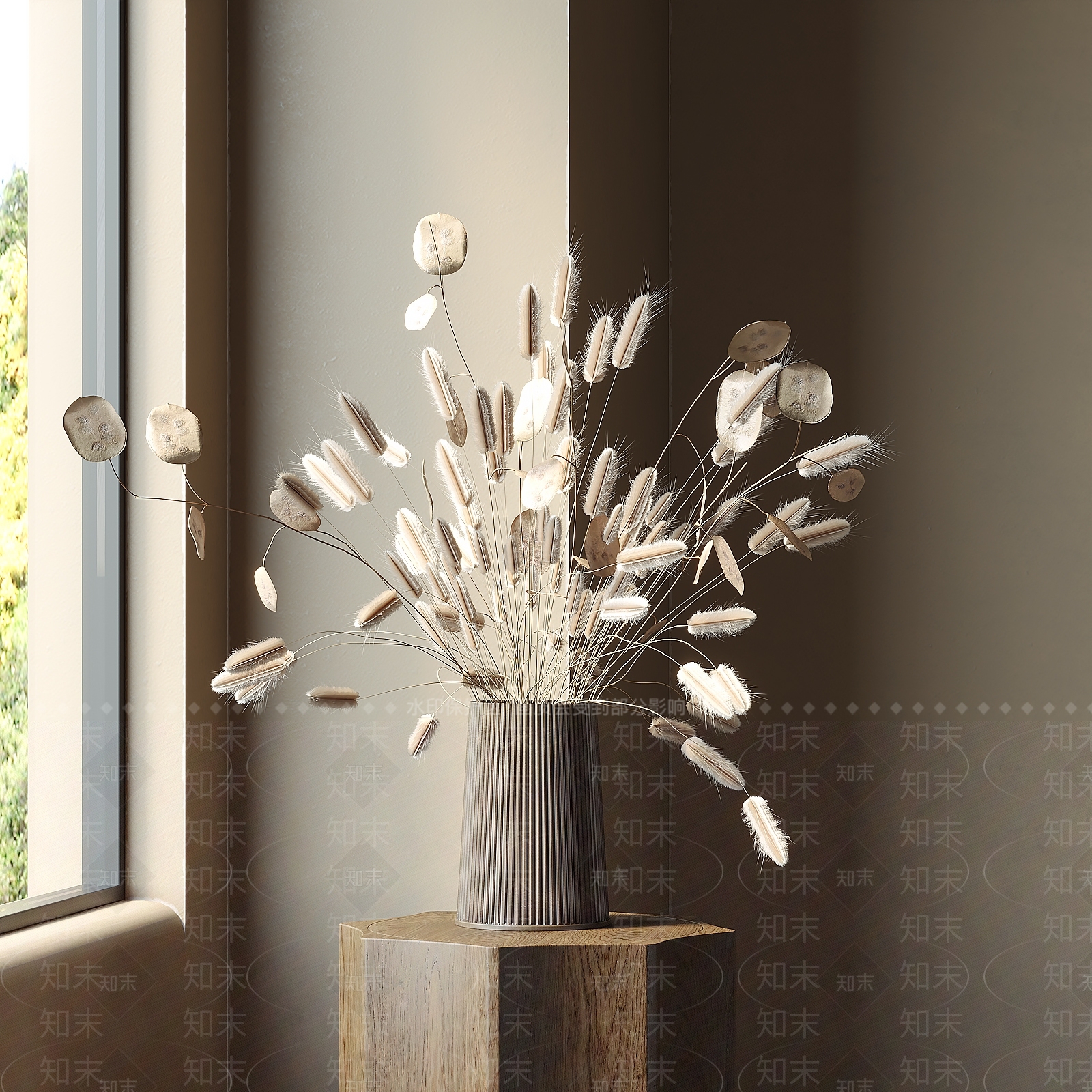 侘寂风干枝花瓶SU模型下载【ID:1152391439】