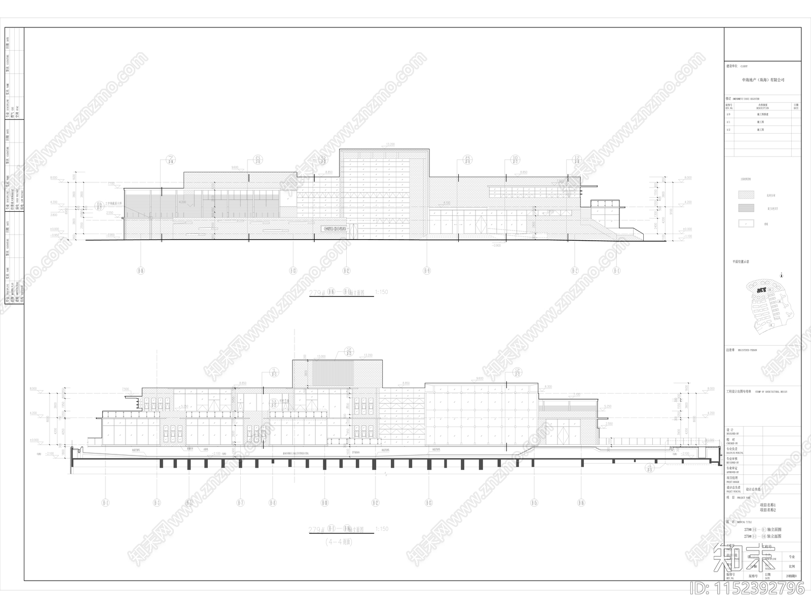 珠海某会所建cad施工图下载【ID:1152392796】