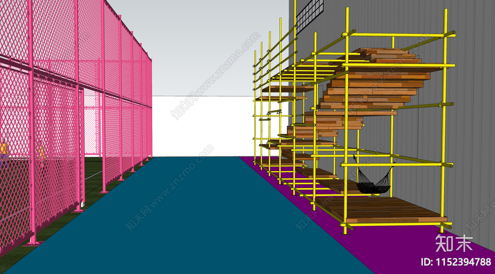 工业篮球场SU模型下载【ID:1152394788】