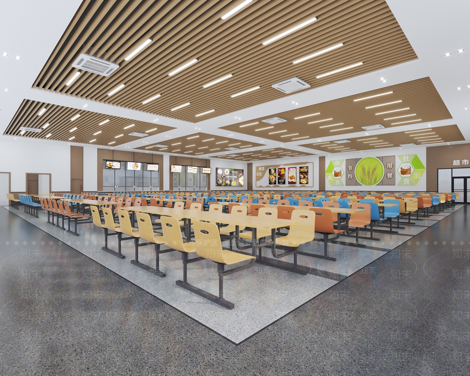 现代食堂3D模型下载【ID:1152395208】
