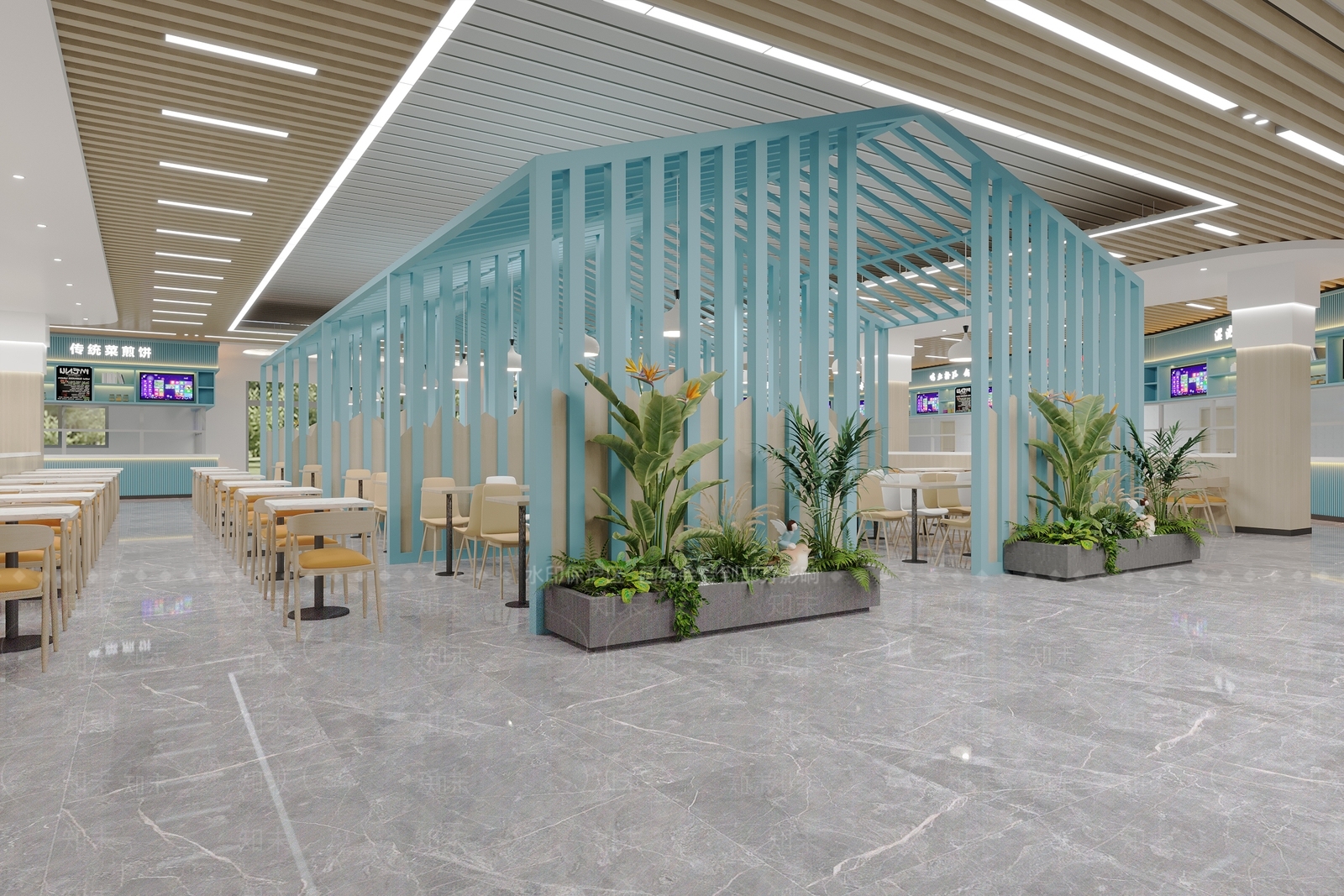 现代食堂3D模型下载【ID:1152397640】