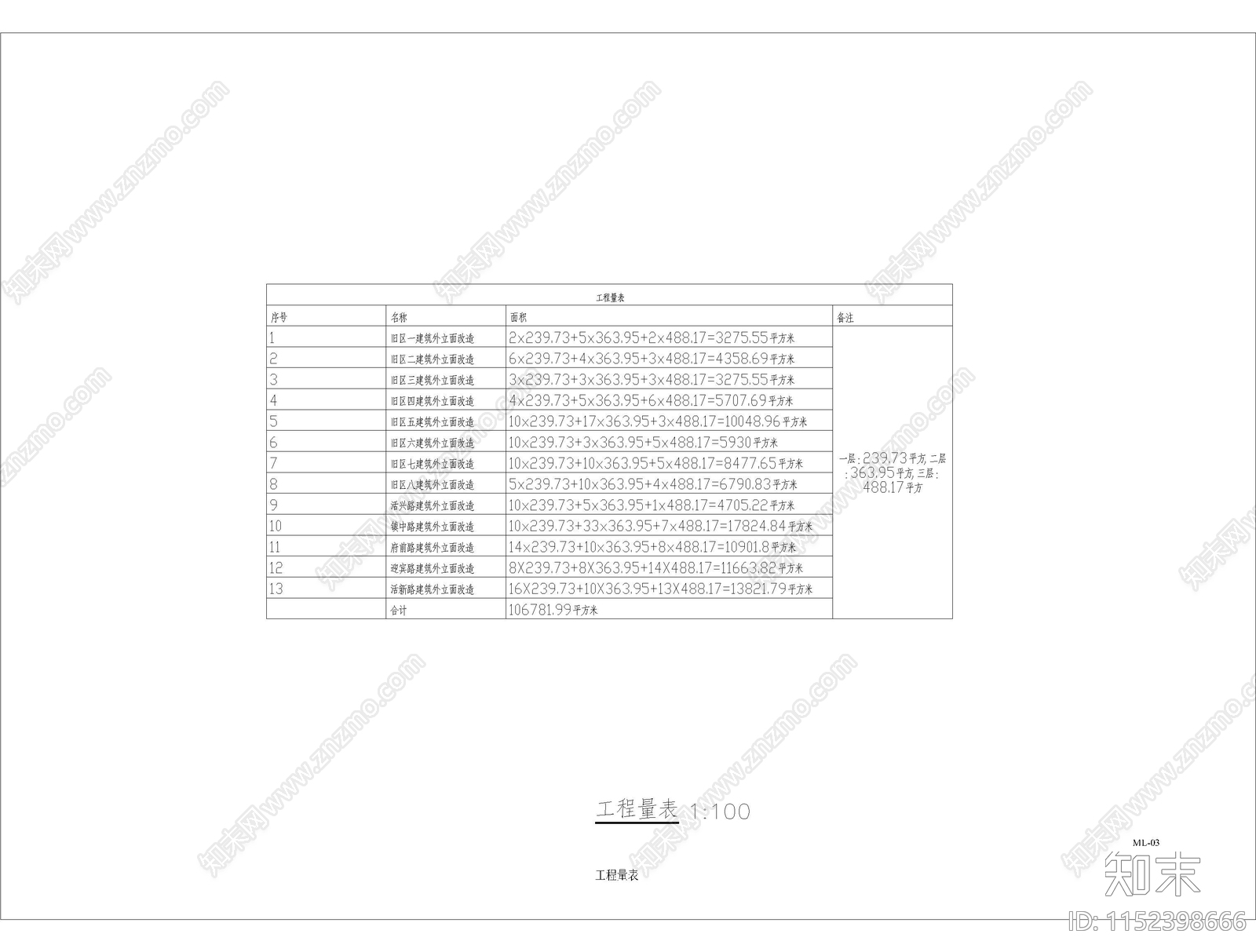 镇区美化外立面升级及统一招cad施工图下载【ID:1152398666】