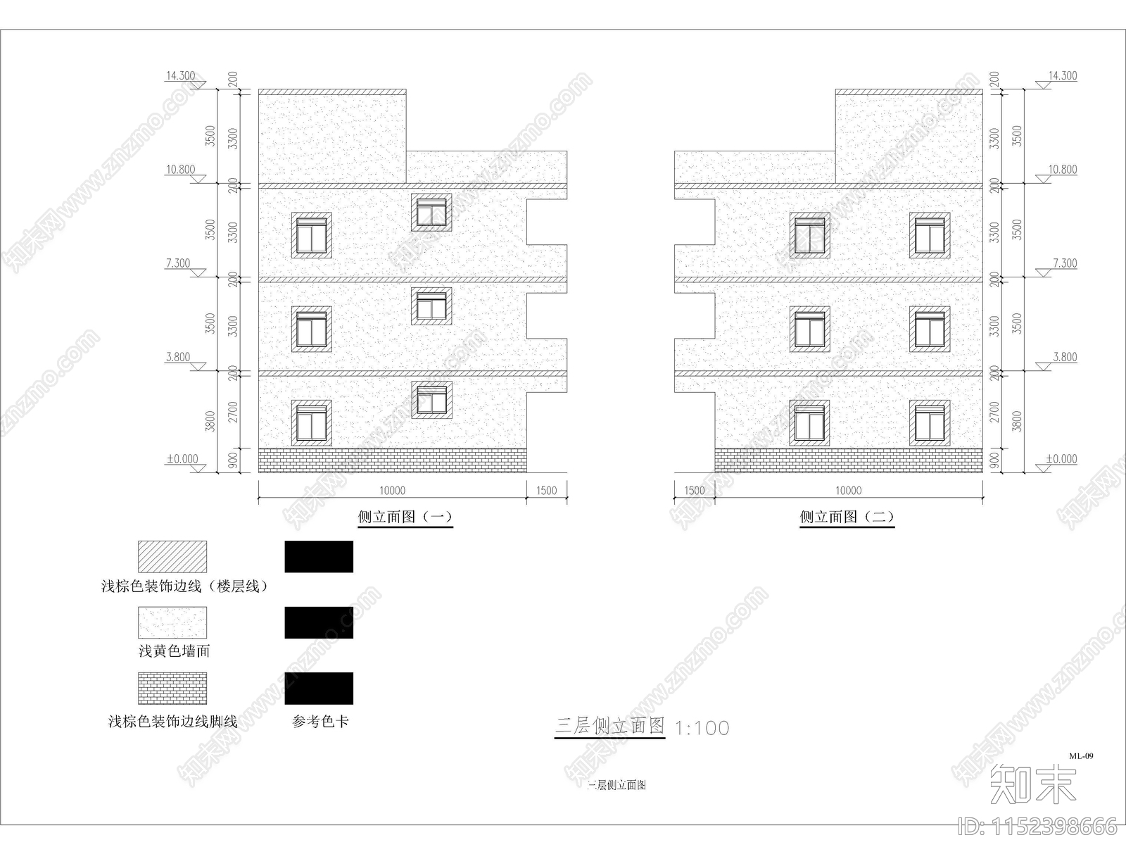 镇区美化外立面升级及统一招cad施工图下载【ID:1152398666】