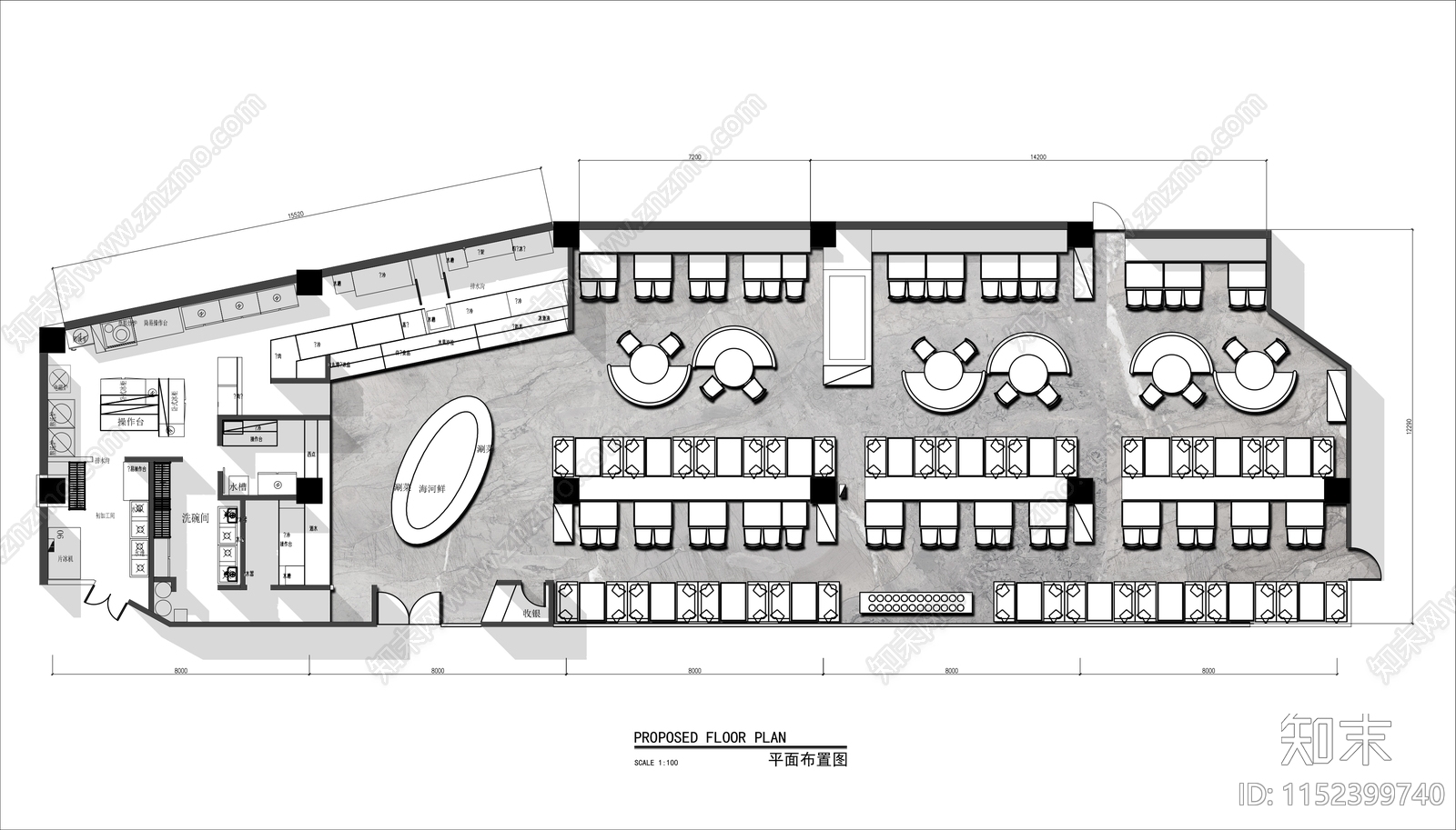 海底捞平面布局图施工图下载【ID:1152399740】