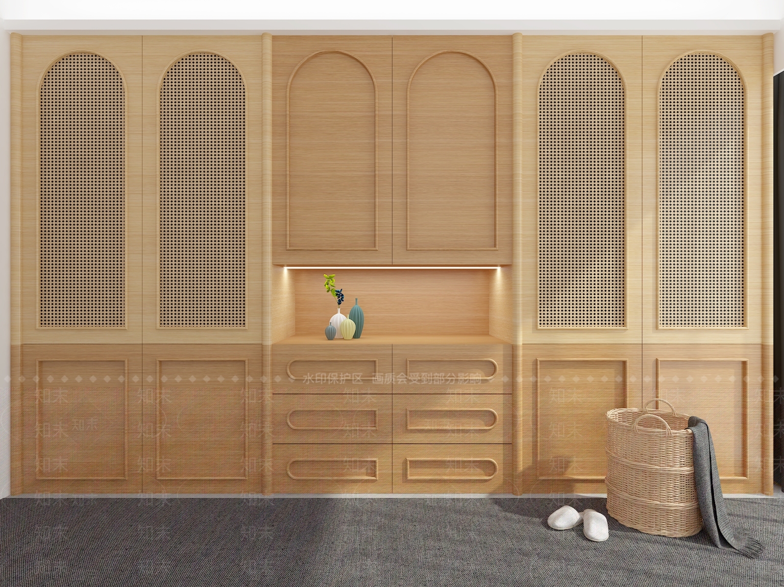 北欧衣柜定制3D模型下载【ID:1152406482】