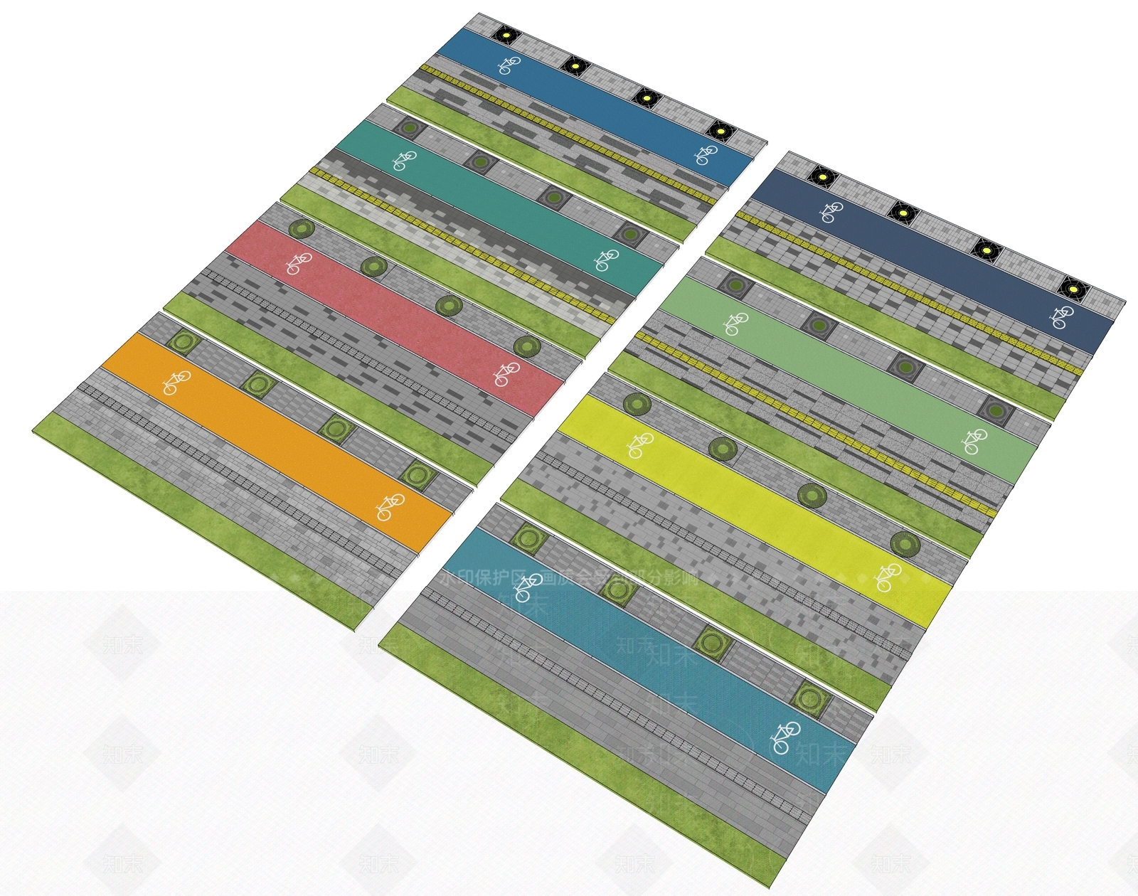 现代人行道SU模型下载【ID:1152412261】