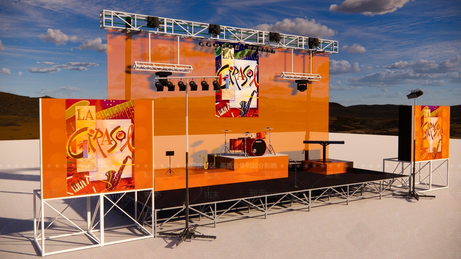 现代舞台设备SU模型下载【ID:1152411881】