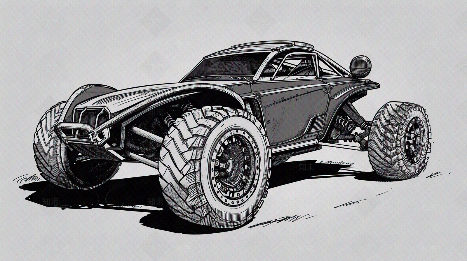 美式汽车草图装饰画贴图下载【ID:1152412640】